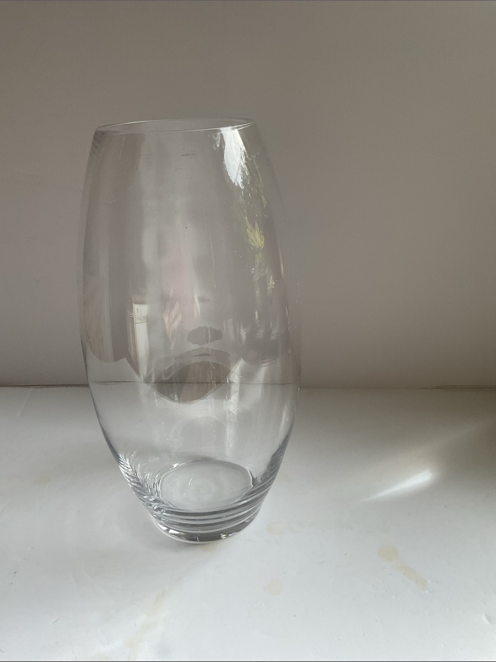 Large Clear Glass Decorative Vase - Classic Home Accent